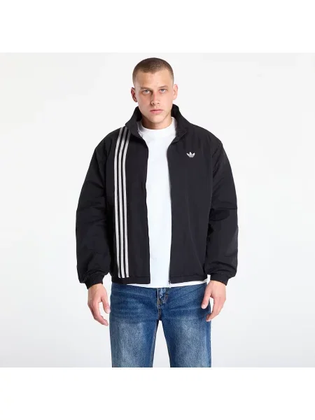 Bunda adidas Firebird Front Stripes Woven Track Top Black/ Stone Khaki/ Better Scarlet XL černá