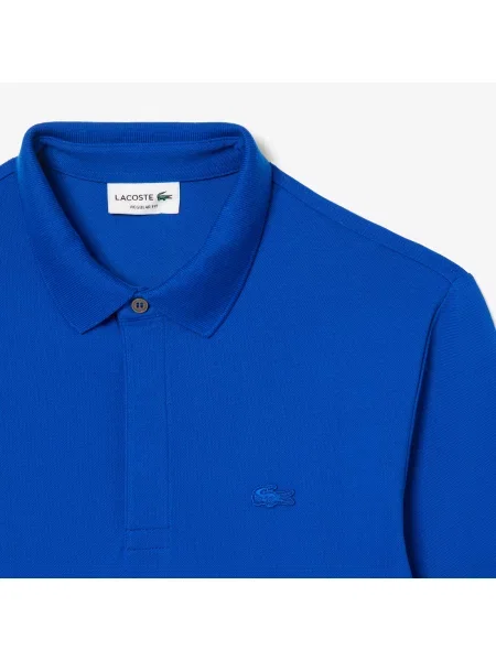 Lacoste Koszulka Polo Z Długim Rękawem Smart Paris Z Elastycznej Bawełny niebieska