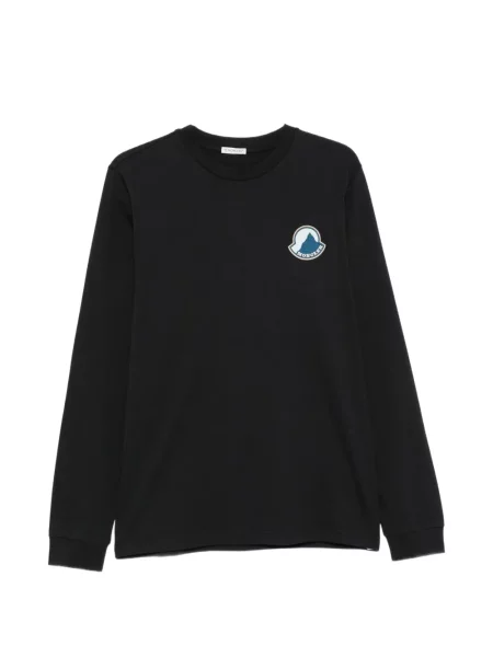 Długa koszulka Moncler z logo niebieska