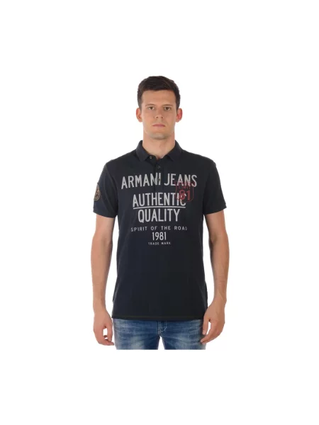 Koszulka polo Armani Jeans klasyczna niebieska