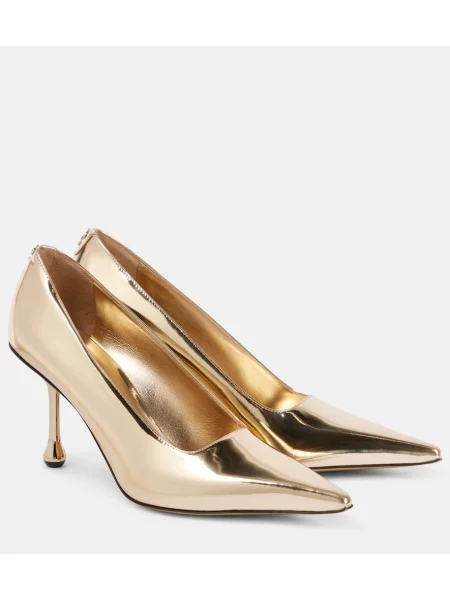 Pantofi cu toc Jimmy Choo din piele auriu