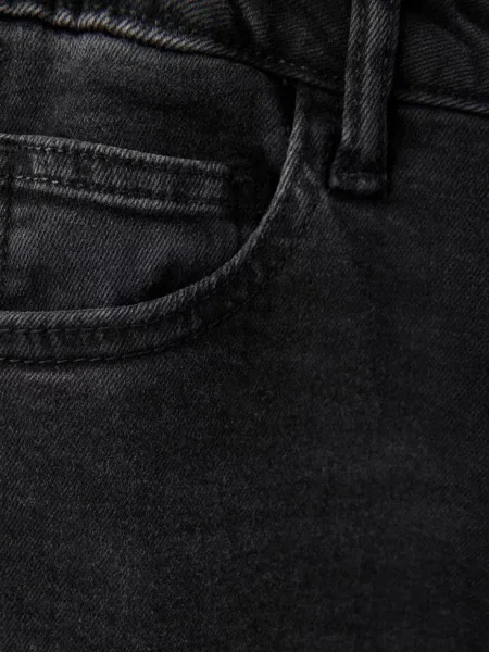 Jeansy slim fit z bawełny black denim Dzieci 9 MANGO KIDS czarne