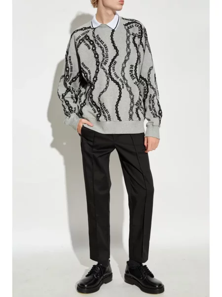 Raštuotas džemperis Versace Jeans Couture pilka