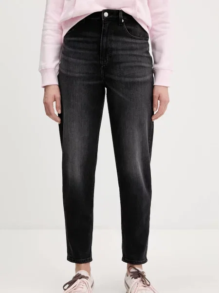 Tommy Jeans blugi high waist negru