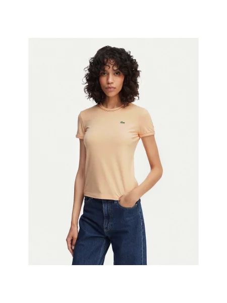 Lacoste T-Shirt Ανοιχτό πορτοκαλί