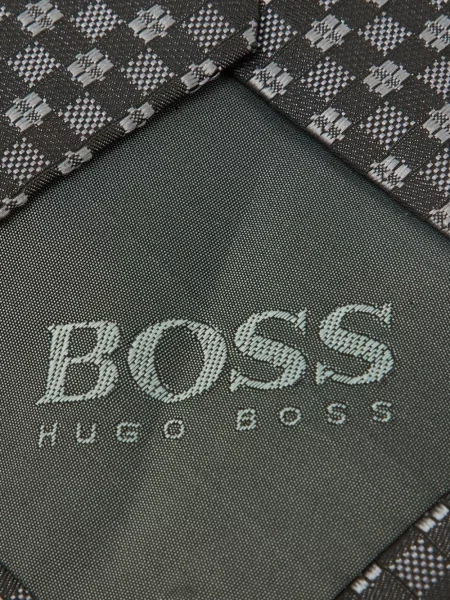 Cravată Boss de mătase cu legături gri