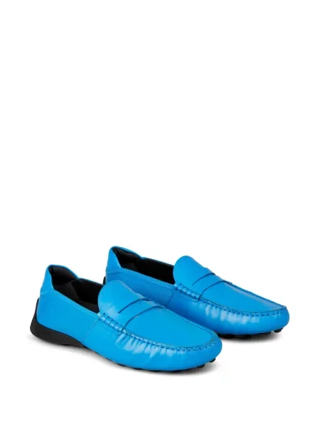 Kožené slip on loafers Tod's modré