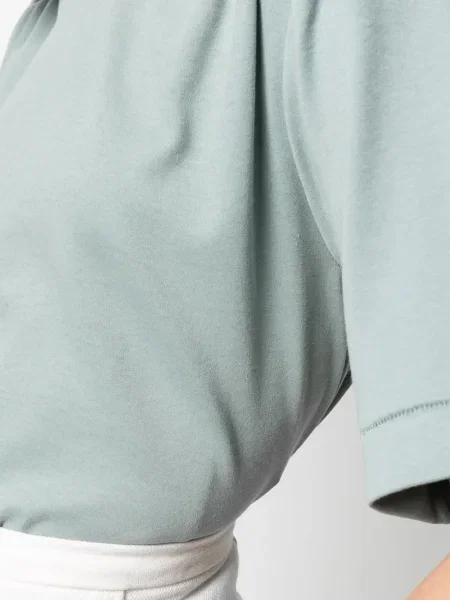 Tricou Remain cu decolteu rotund scurt albastru