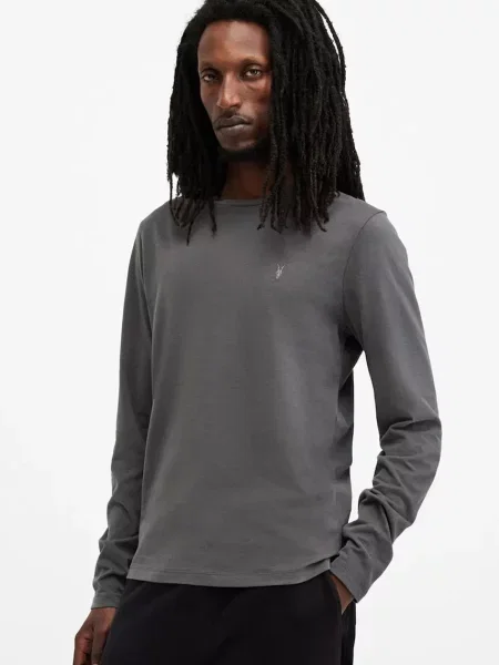 Tricou cu mânecă lungă Allsaints gri