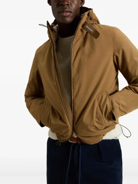Geacă Woolrich cu glugă maro