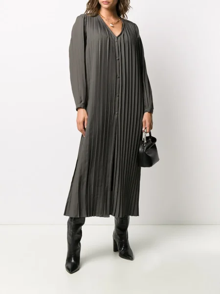 Rochie midi L'autre Chose plisată până la genunchi de costum gri