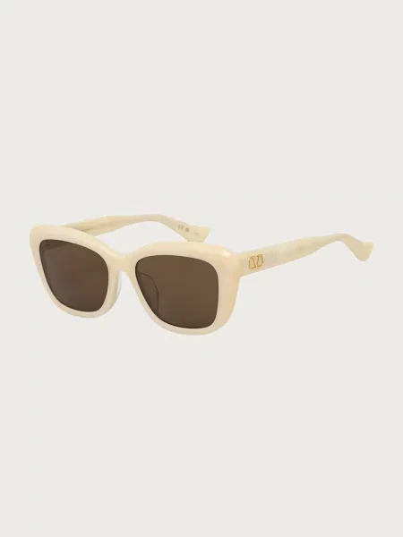 Valentino Eyewear okulary przeciwsłoneczne kocie oczy beżowe