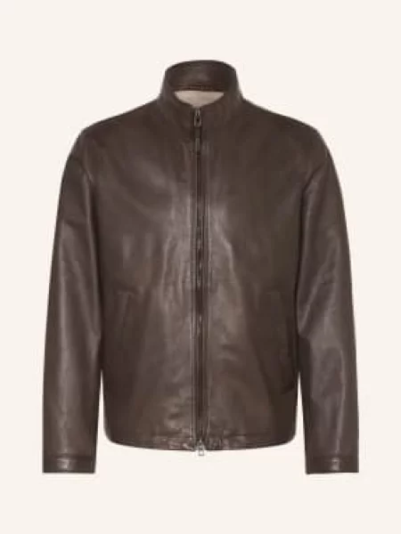 Windsor. Kožená Bunda tmavě hnědá