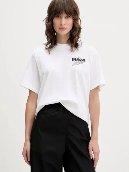 HUGO Koszulka Vintage Tee Kobiety nadruk L biały