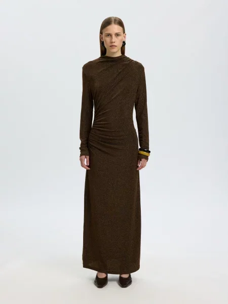 SELECTED Rochie de seară SLWNORI închis maro