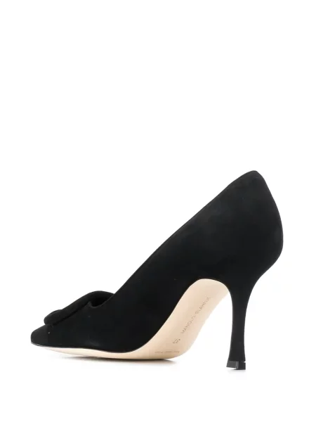 Pantofi cu toc Manolo Blahnik din piele de căprioară negru