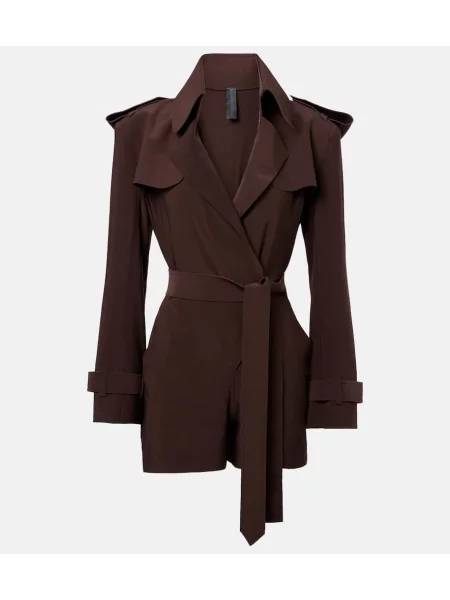 Salopetă Norma Kamali din jerseu maro