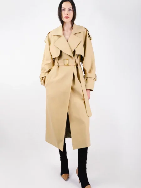 Тренч Be & Aver бавовна/віскоза бежевий