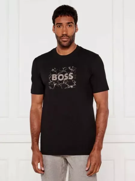 BOSS ORANGE Póló Te_logospace fekete