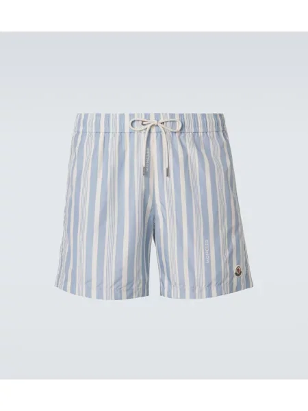 Slip de baie Moncler cu dungi albastru