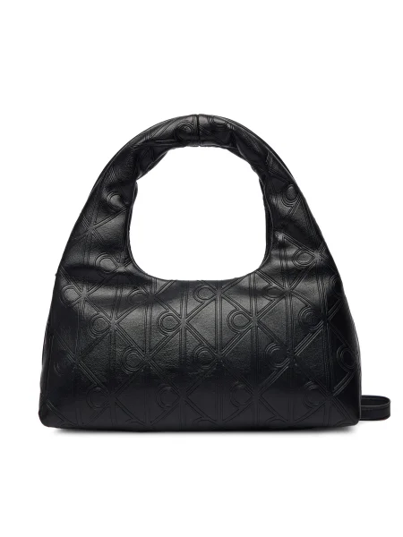 Táska Calvin Klein Emblem Aop Puffer Bag With Strap fekete