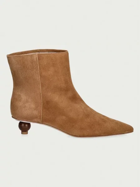 Weekend Max Mara botine pentru femei din piele întoarsă maro