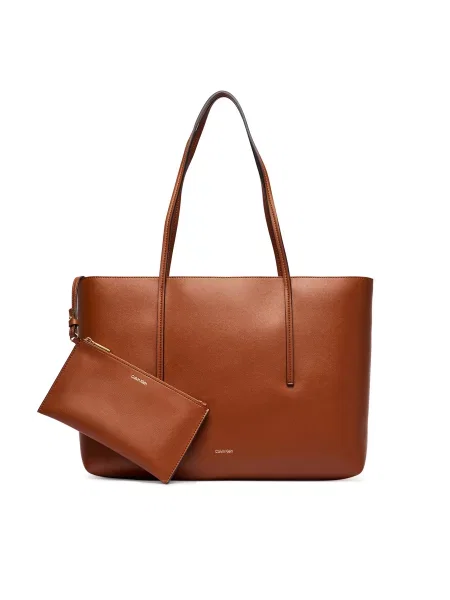 Calvin Klein Shopper torba karamela smeđa