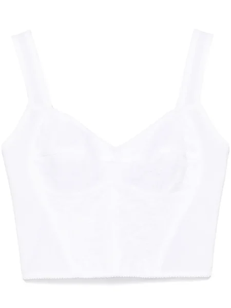 Top Dolce & Gabbana cu model floral din dantelă alb
