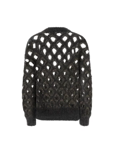 Moherowy sweter Brunello Cucinelli szary