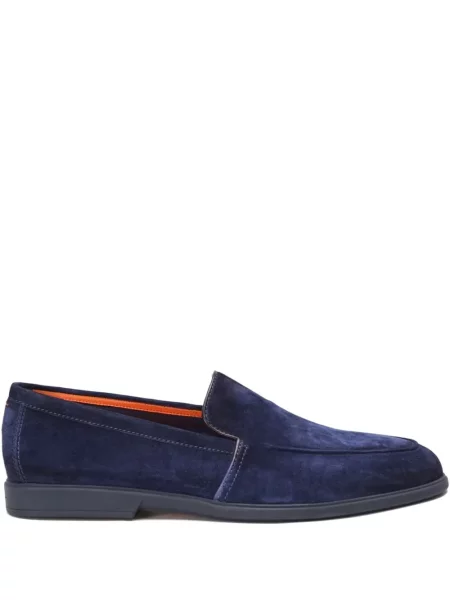 Pantofi loafer Santoni din piele albastru
