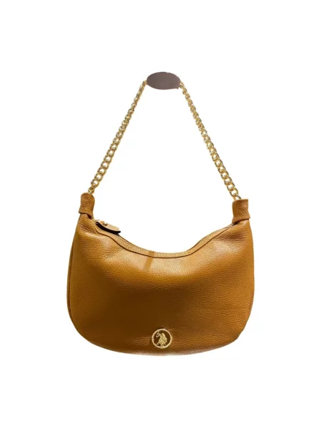 Koszulka polo U.s Polo Assn. skórzana brązowa