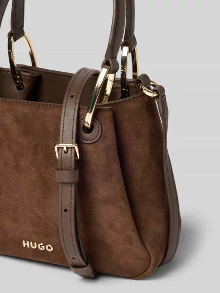 Torebka crossbody Hugo skórzana brązowa