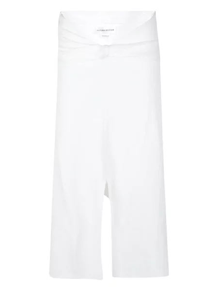 Fustă midi Victoria Beckham până la genunchi alb