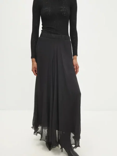 Answear.LAB spódnica maxi rozkloszowana czarny