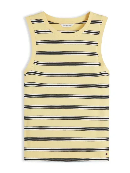 TOMMY HILFIGER Top galben deschis / negru alb