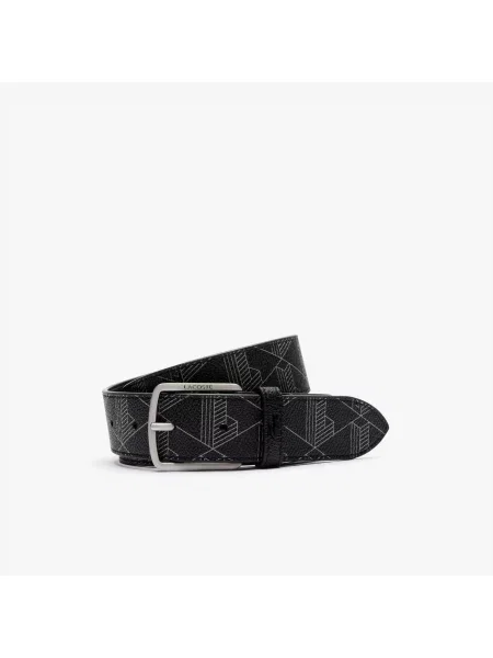Lacoste Pasek Z Monogramem czarny