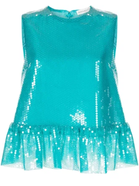 Top Nina Ricci cu paiete albastru