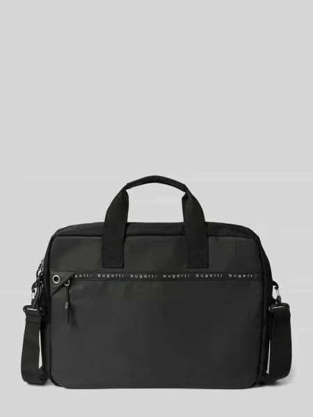 Torba na laptop z nadrukami logo model Blanc Delight' Bugatti czarna