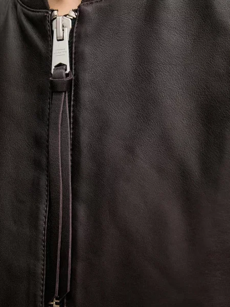 AllSaints Кожено яке ORTEN BOMBER JACKET кафяво