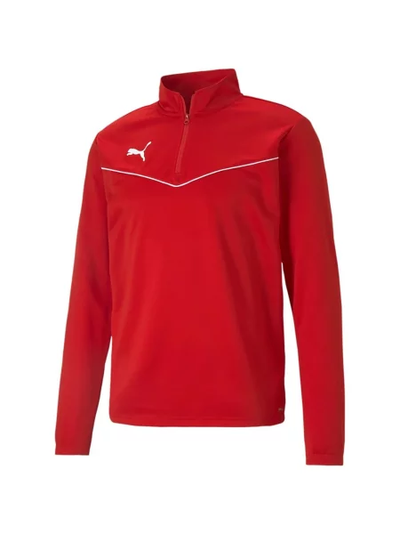 PUMA Sportska sweater majica TeamRise / bijela crvena