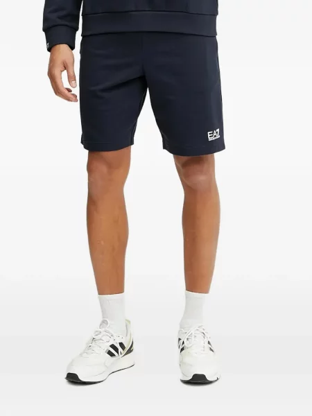 Pantaloni scurți Ea7 Emporio Armani cu imagine albastru