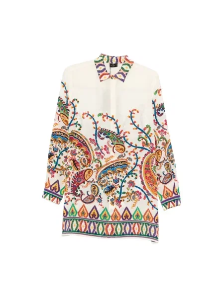 Wielobarwność koszula Etro z wzorem paisley z nadrukiem