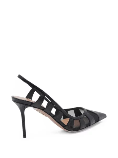 Pantofi cu toc Aquazzura plasă alb