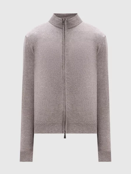 Шерстяной меланжевый кардиган Cashmere&whiskey бежевый