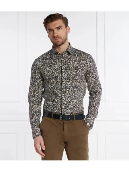 BOSS BLACK Cămașă H-HANK | stretch negru