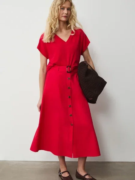 Medicine t-shirt lniany czerwona