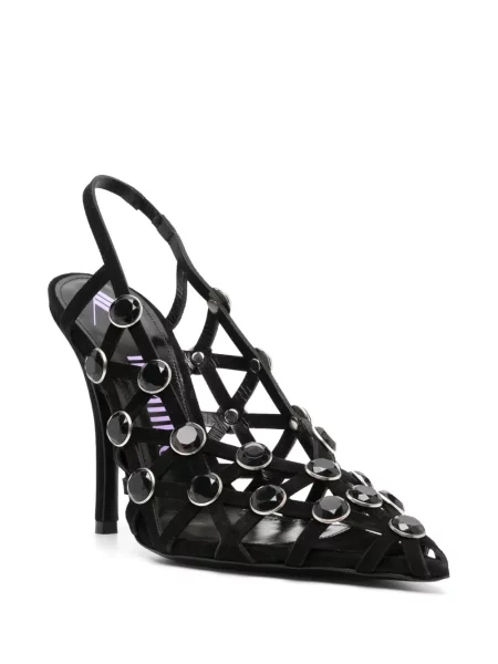 Zomšinės bateliai The Attico slingback juoda
