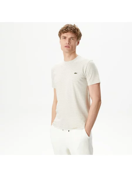 Футболка Lacoste с круглым вырезом бежевая