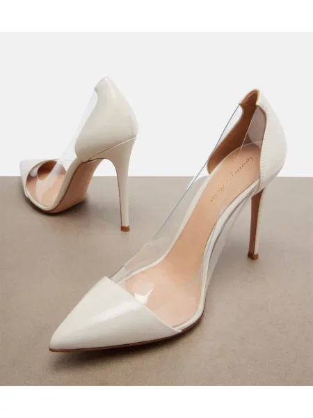 Pantofi cu toc Gianvito Rossi din piele de lac alb