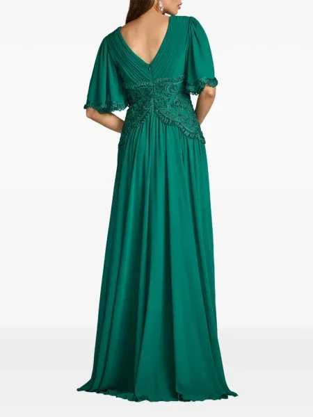 Rochie Tadashi Shoji cu broderie verde